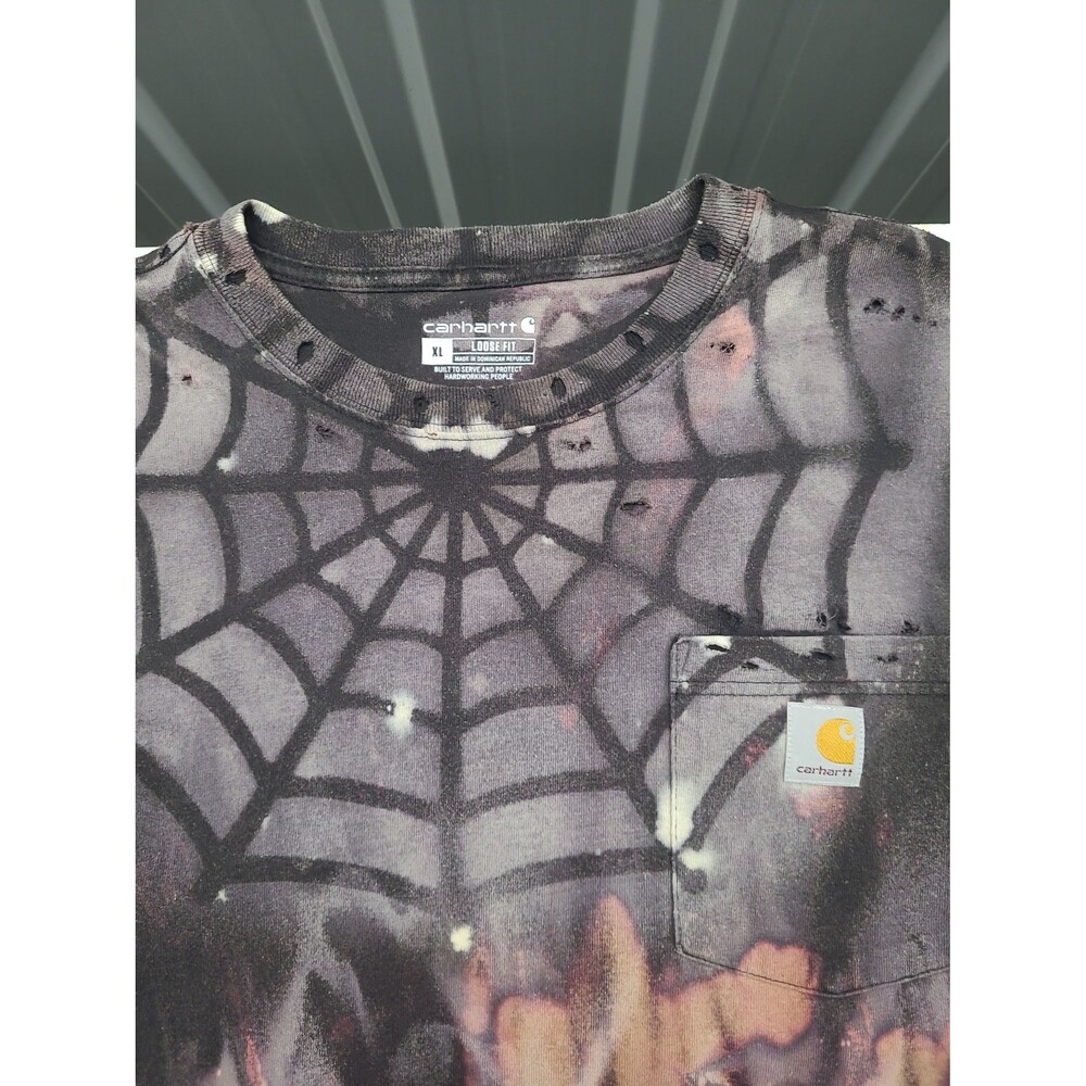 Carhartt Custom Bleach Dye T-Shirt Custom K87 Blk XL